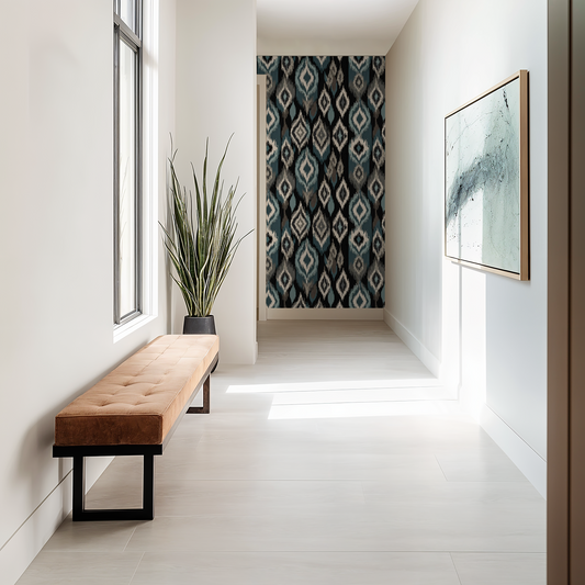 Ikat Earth Tones Wallpaper