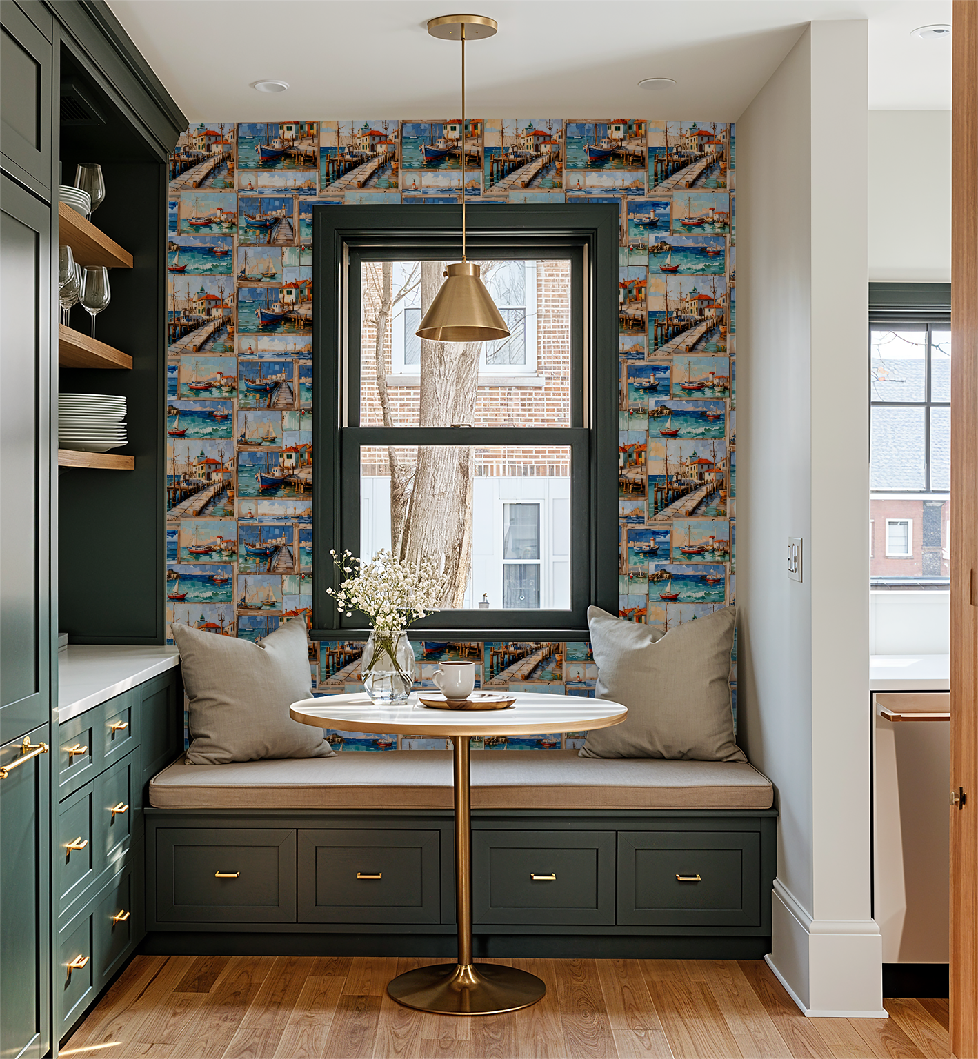 Mediterranean Mosaic Blue Wallpaper