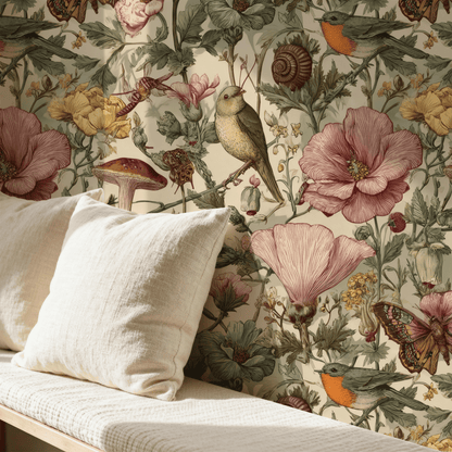 Vintage Aviary Wallpaper