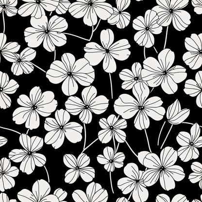 Monochrome Floral Noir Wallpaper