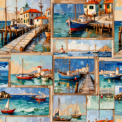 Mediterranean Mosaic Blue Wallpaper