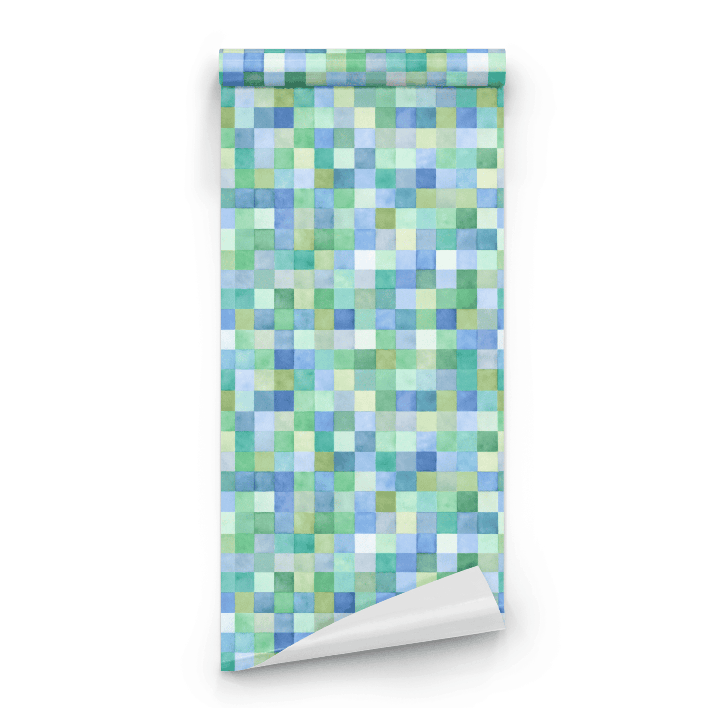 Watercolor Square | Green Geometric Wallpaper | Watercolor - Roll Preview