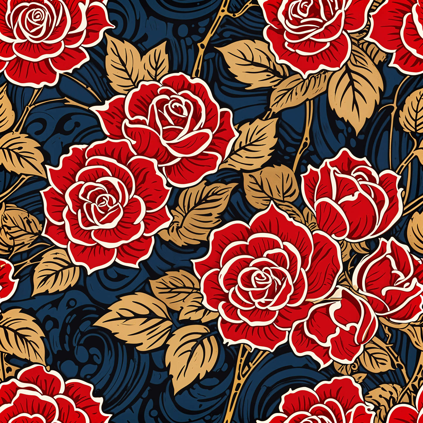 Floral Heritage Crimson Wallpaper