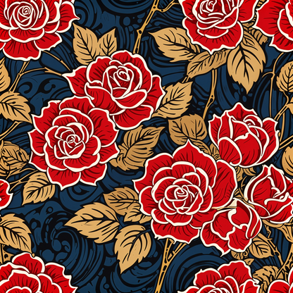 Floral Heritage Crimson Wallpaper