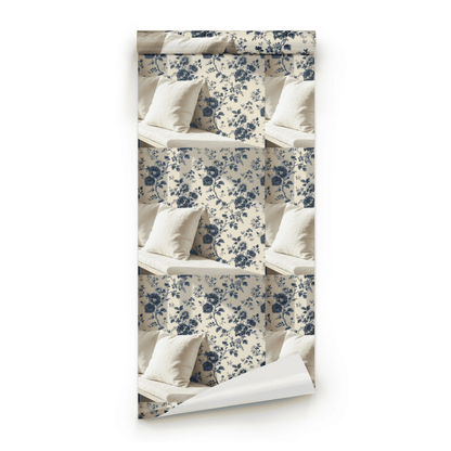 Denim Magnolia Wallpaper