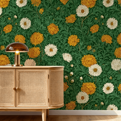 Emerald Marigold Wallpaper