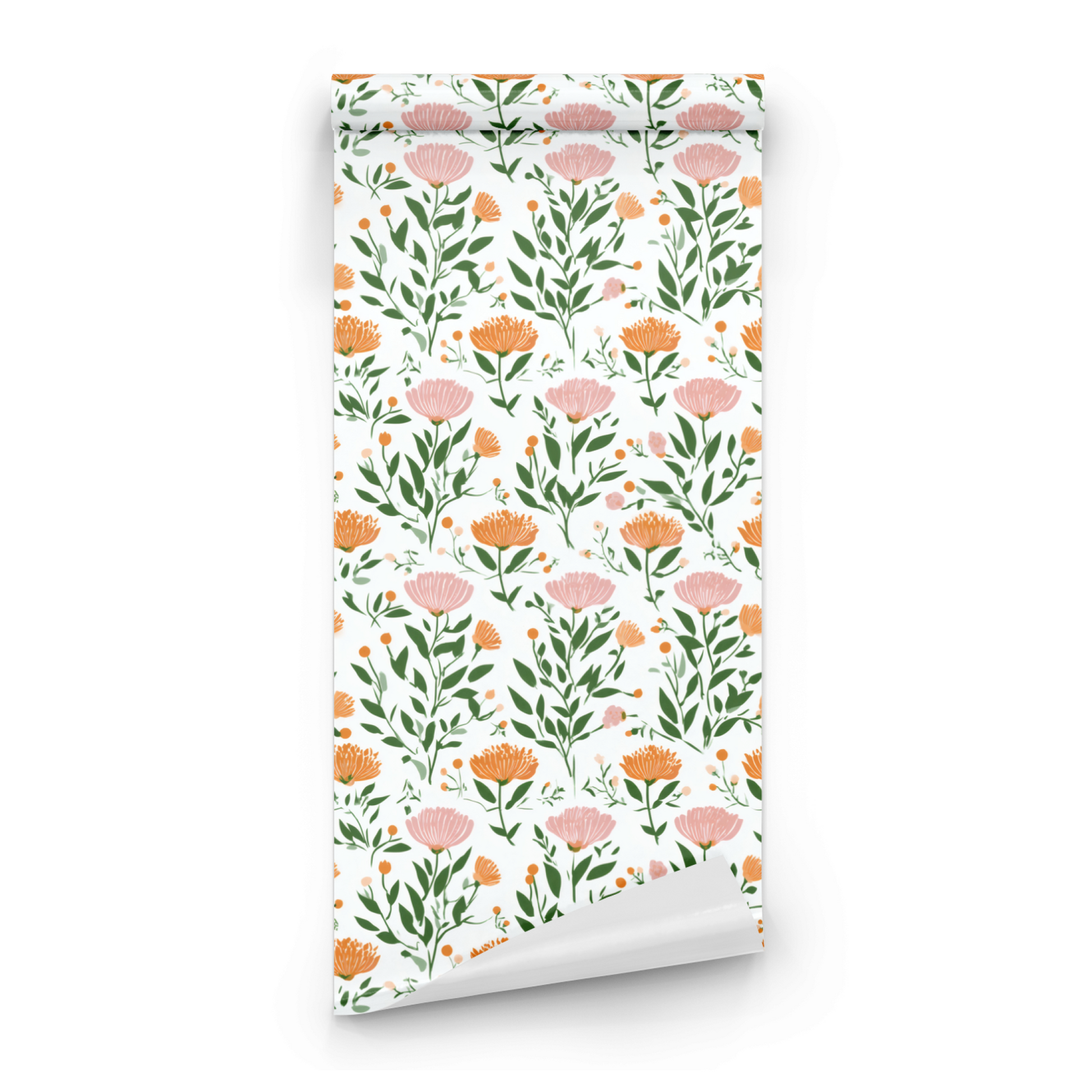 Apricot Grove | White Floral Wallpaper | Cottagecore - Roll Preview