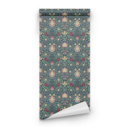 William Morris Persian Red | Red Floral Wallpaper - Roll Preview