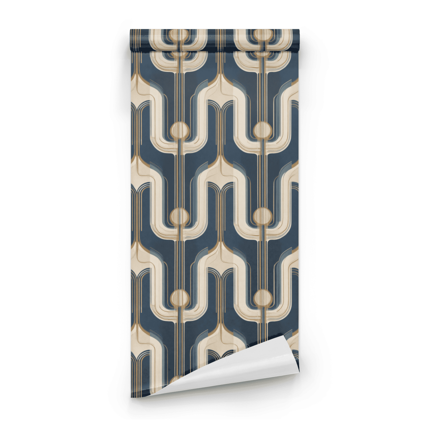 Navy Deco Wallpaper