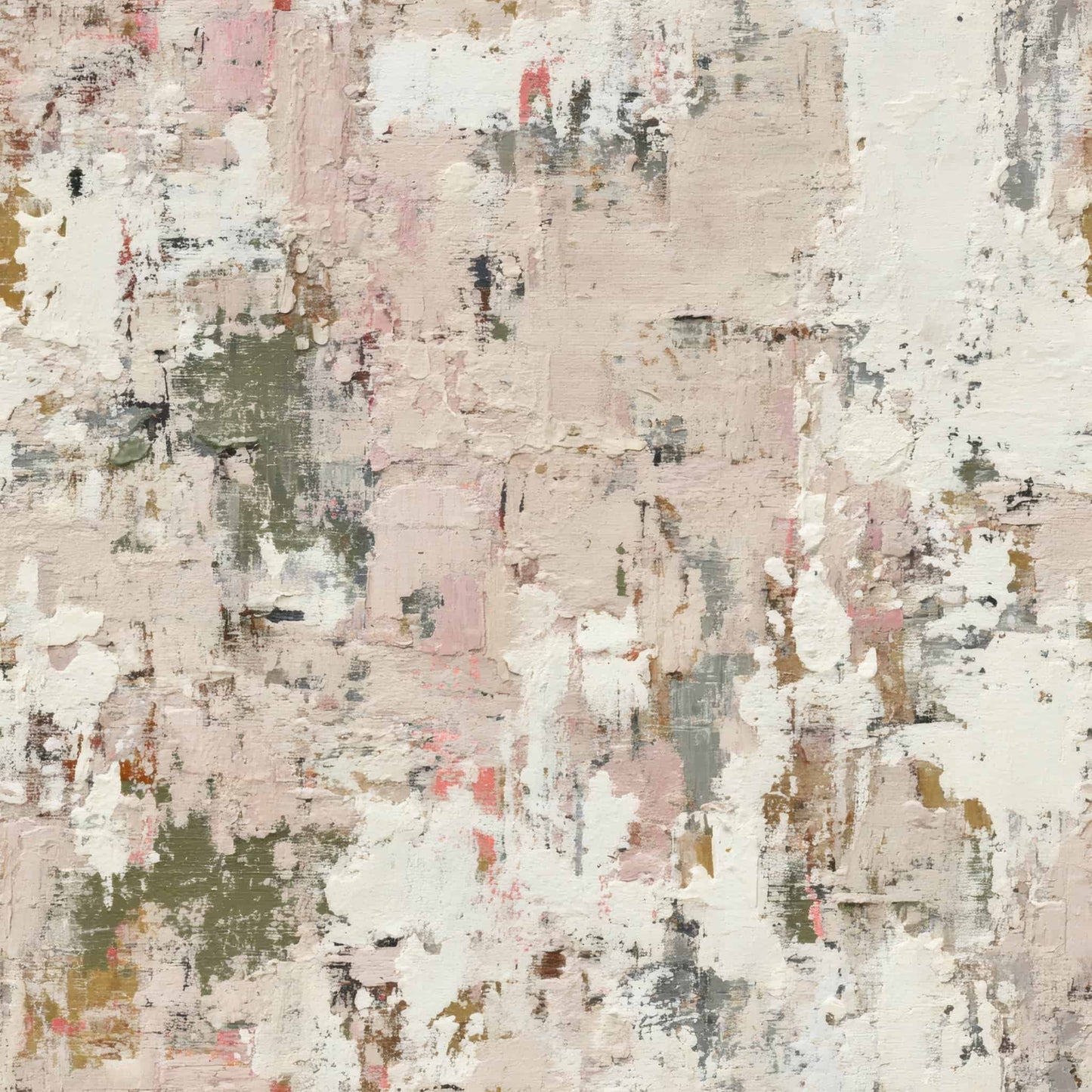 Abstract textured pattern with blush, cream, and muted green colors.