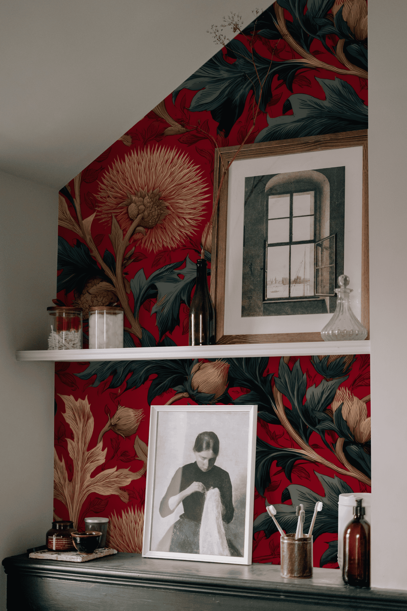 Crimson Thistle Wallpaper