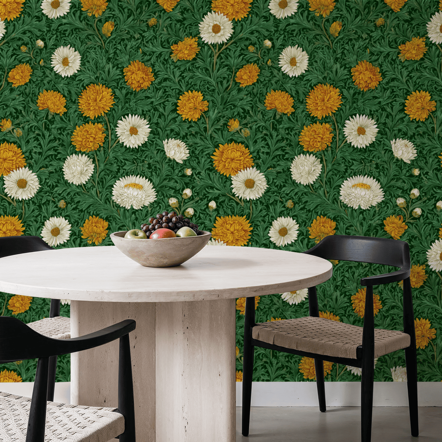 Emerald Marigold Wallpaper