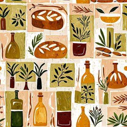 Botanical Rustic Olive Wallpaper