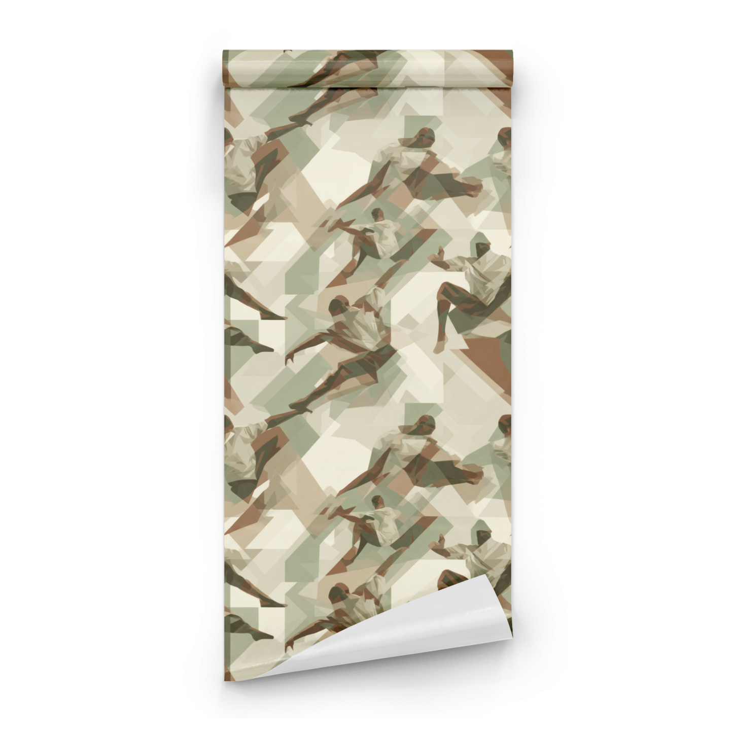 Neutral Abstract Wallpaper roll preview showing the abstract figure pattern in close neutral detail