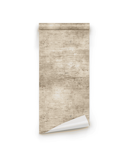 Rustic Canvas Wallpaper—rolled textured beige paper with earthy tones, one corner slightly lifted, isolated on white. Ideal for adding a rustic touch to your wallpaper or canvas projects.