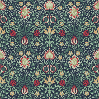 William Morris Persian Red | Red Floral Wallpaper - Tile Pattern