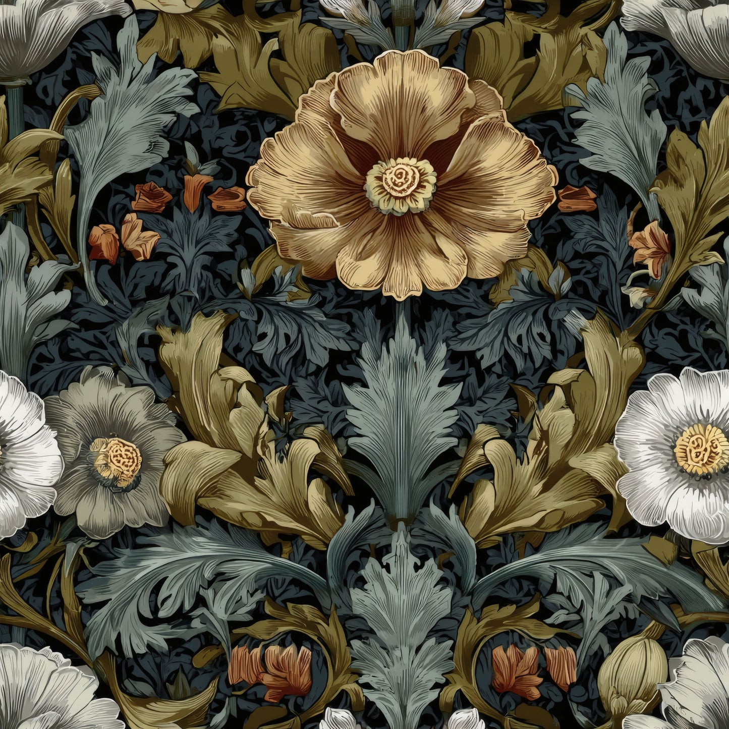 Golden Acanthus Wallpaper