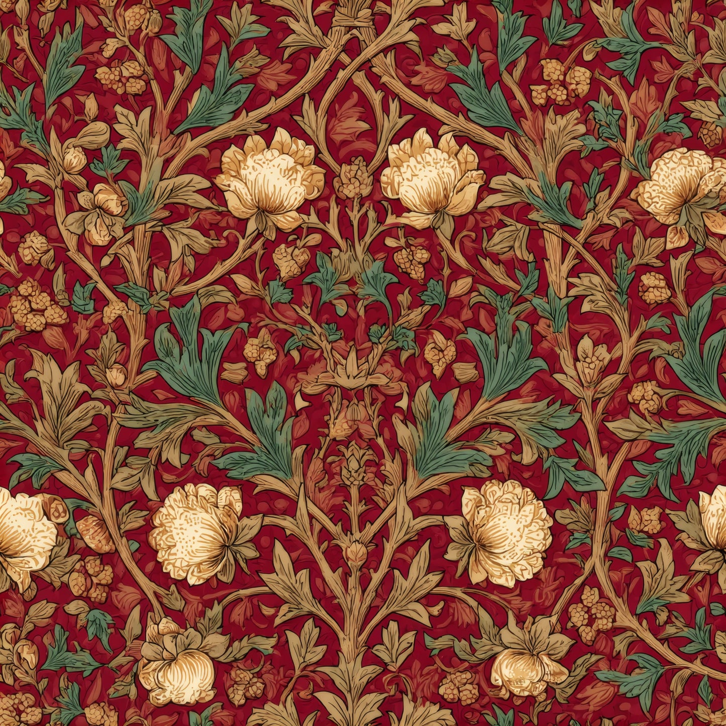 Garnet Peony Wallpaper