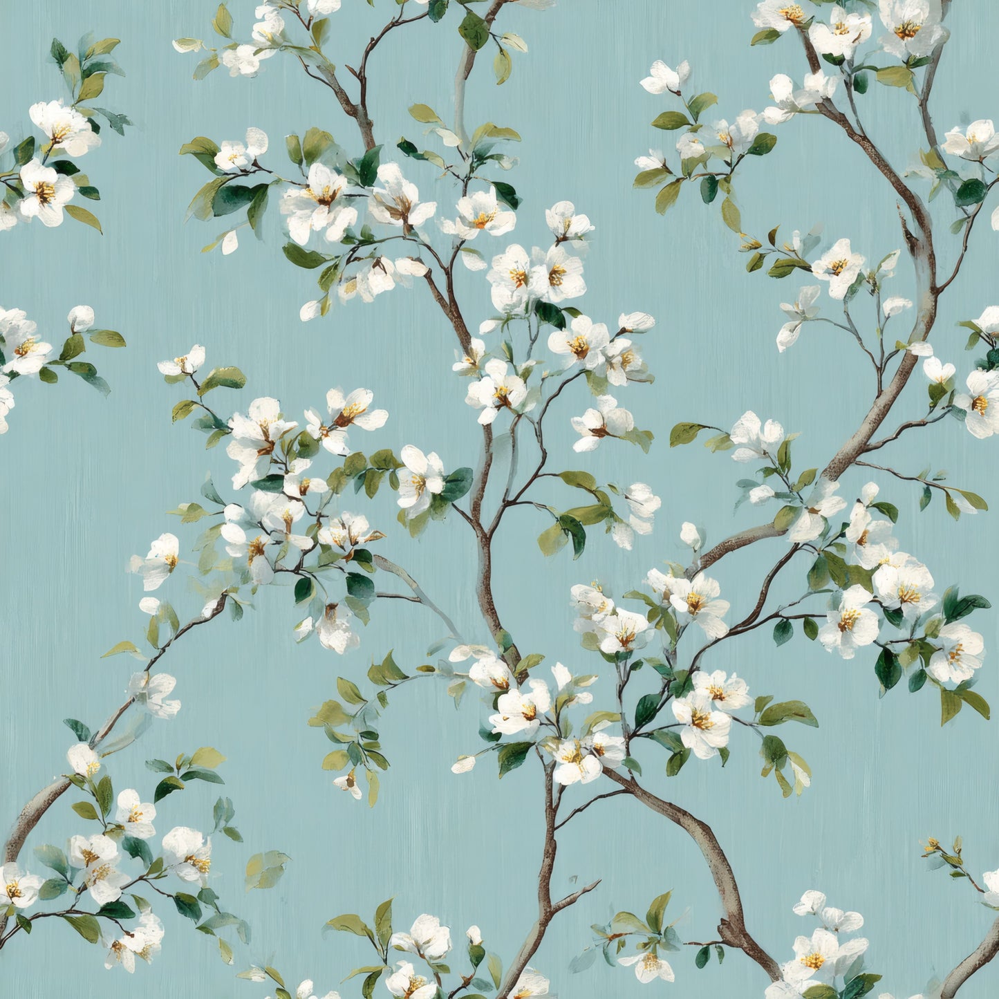 Aqua Dogwood Wallpaper