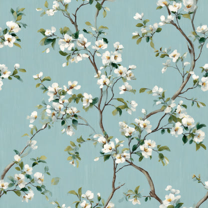Aqua Dogwood Wallpaper