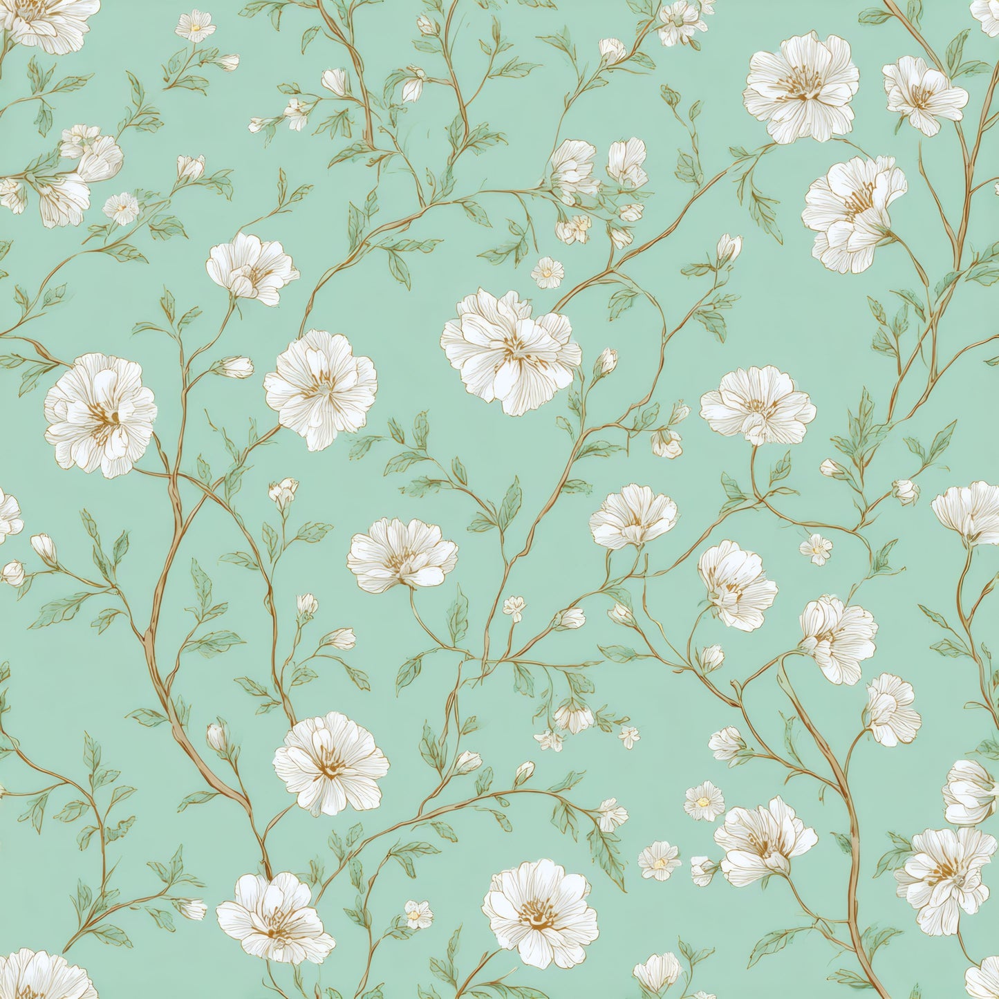 Seafoam Dogwood Wallpaper