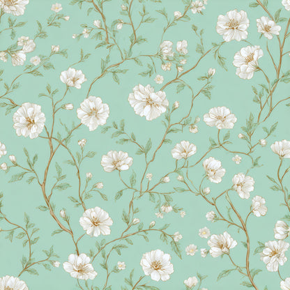 Seafoam Dogwood Wallpaper