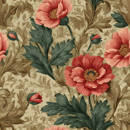 Terracotta Foliage Wallpaper