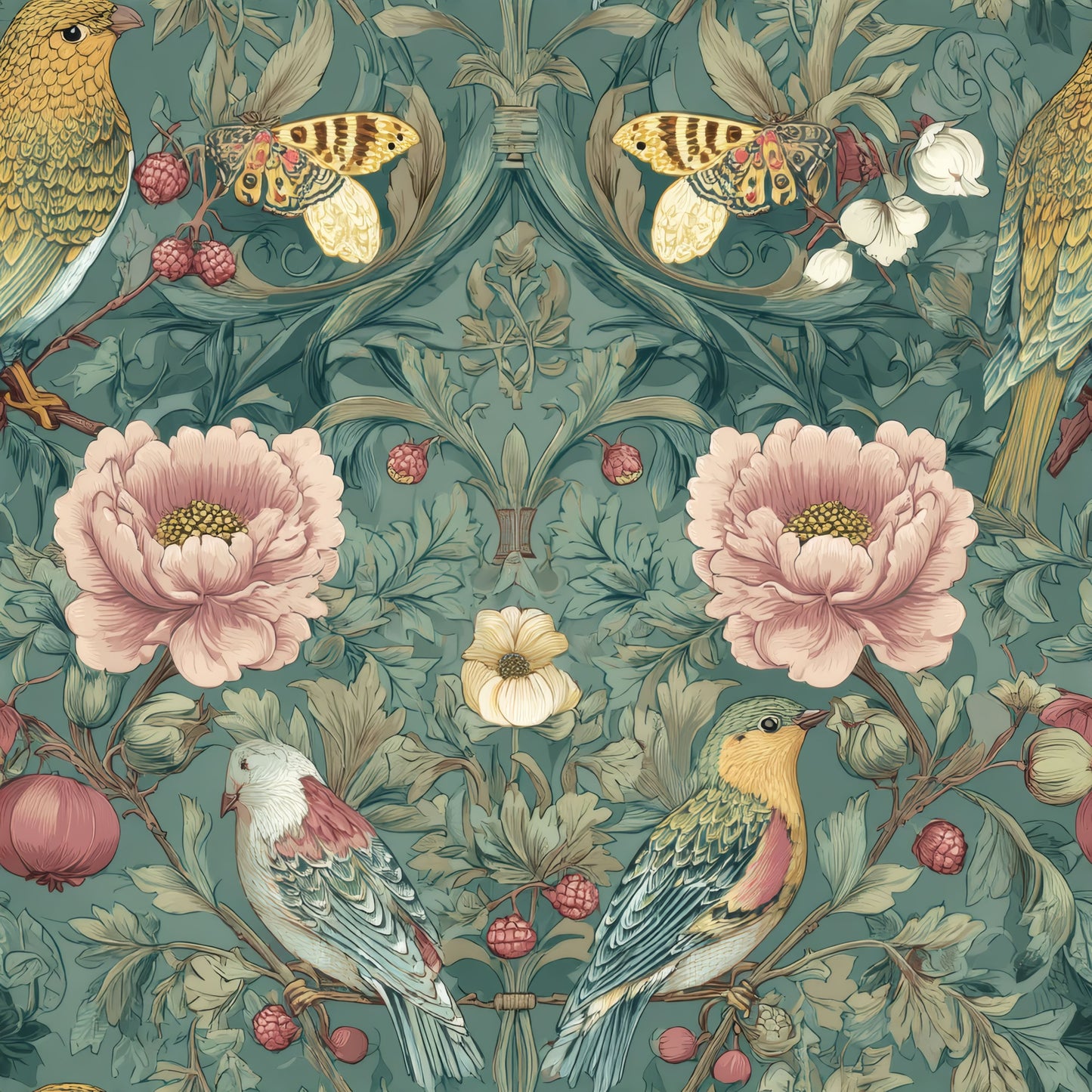 Rosy Aviary Wallpaper