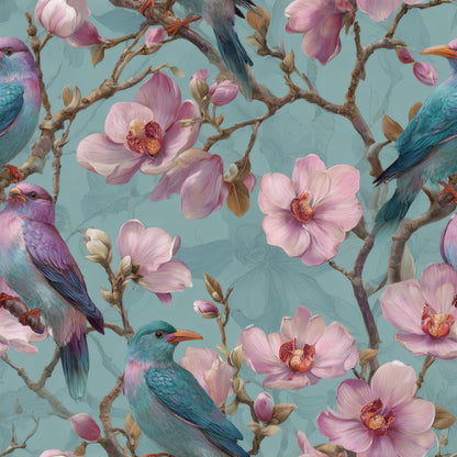Aqua Magnolia Wallpaper