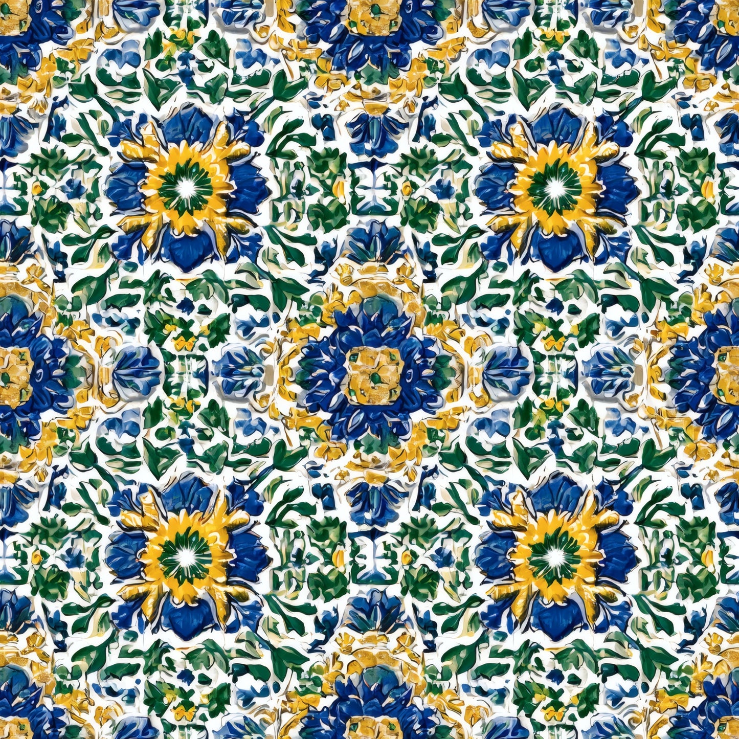 Majolica Floral Wallpaper