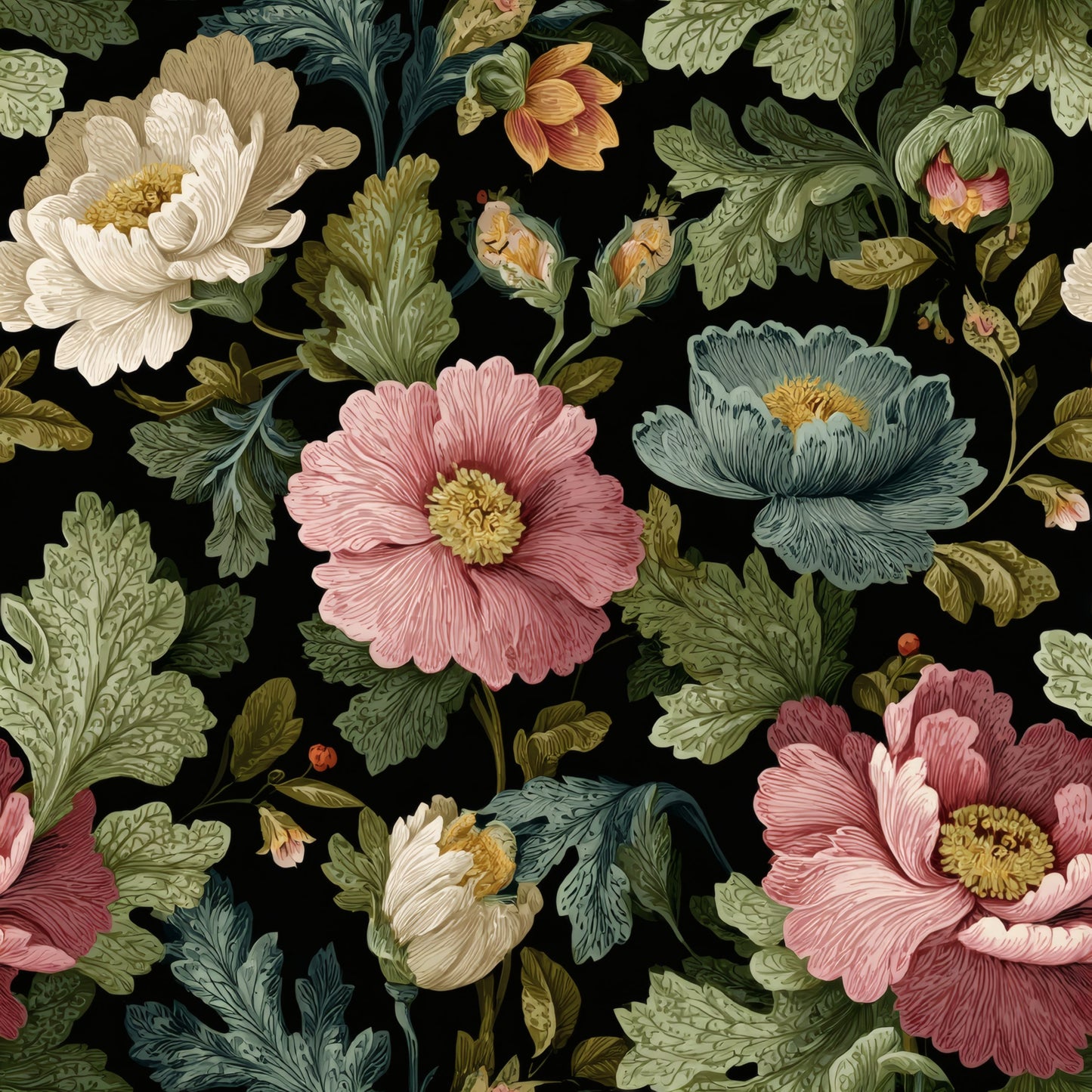 Majolica Bloom Wallpaper