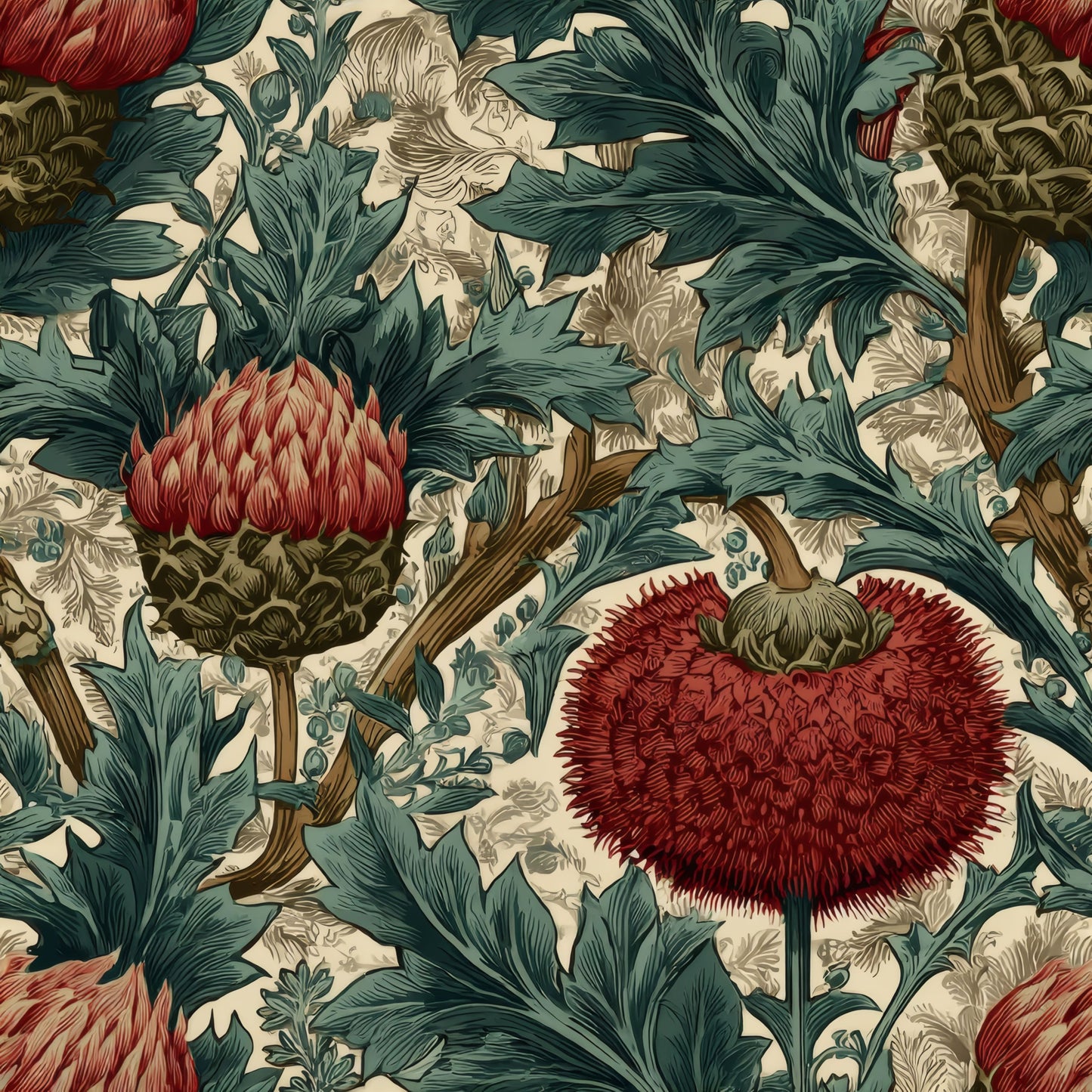 Thistle Crimson Wallpaper