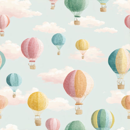 Cloudy Ballooning Wallpaper