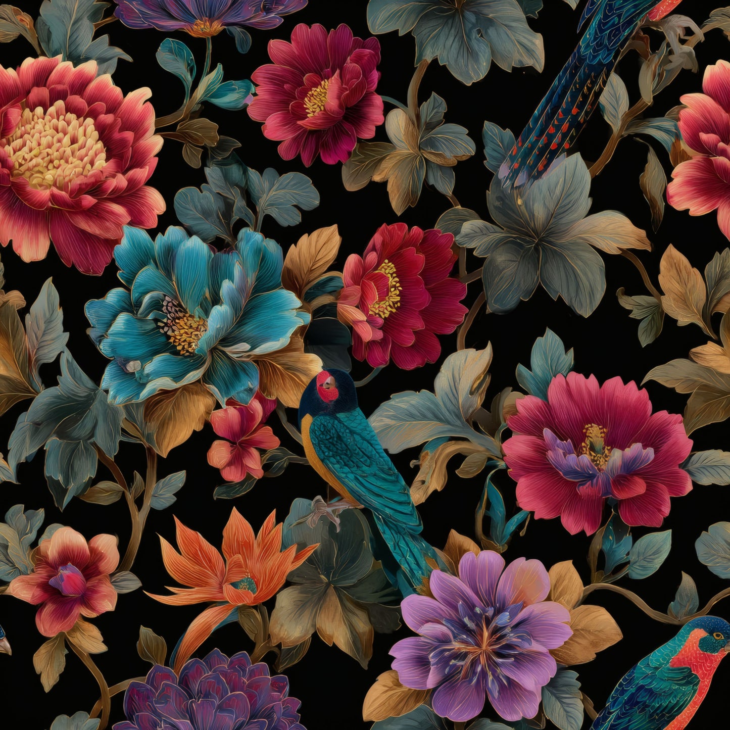 Gothic Teal Wallpaper