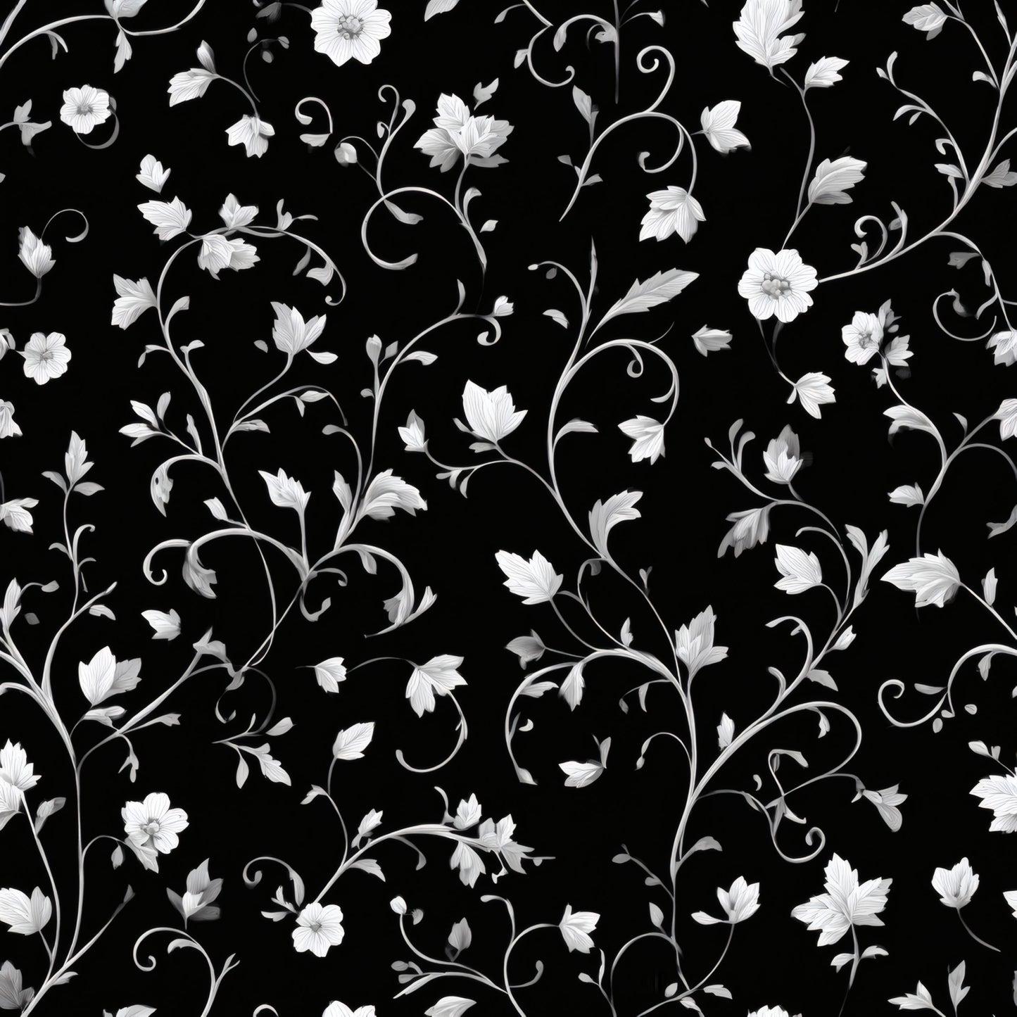 Monochrome Tendrils Wallpaper