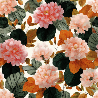 Copper Dahlias Wallpaper