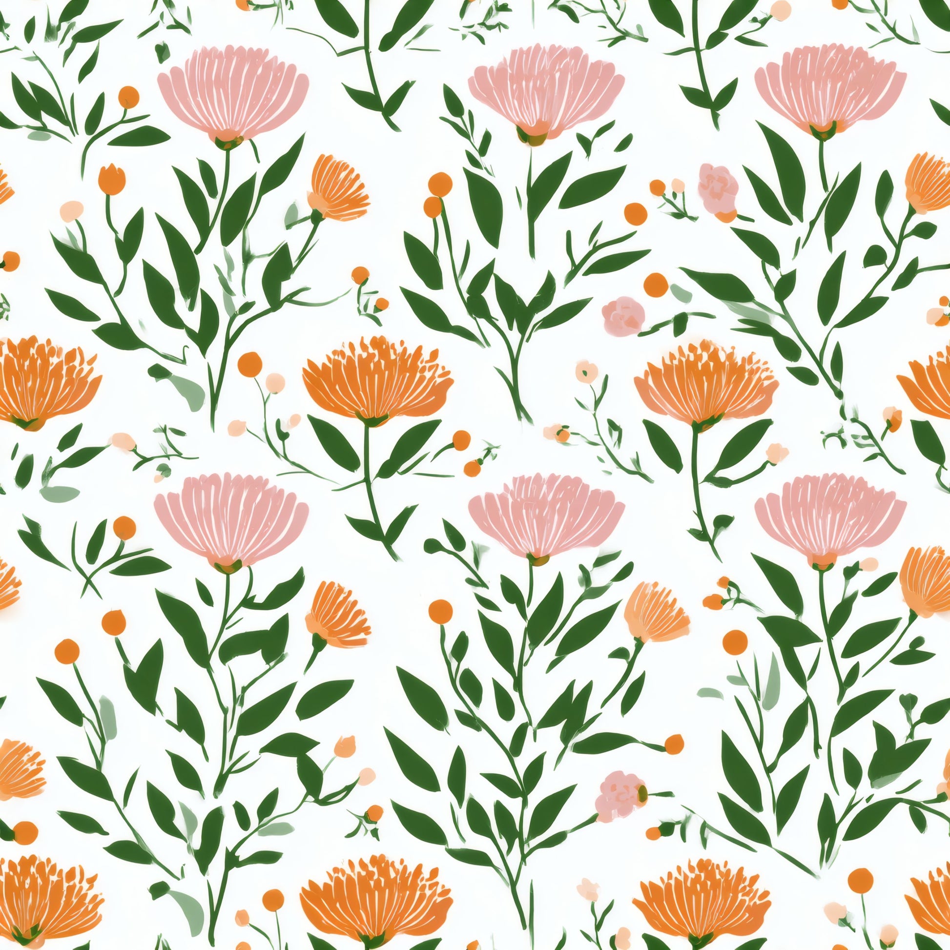 Apricot Grove | White Floral Wallpaper | Cottagecore - Tile Pattern