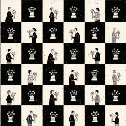 Checkerboard Bouquet Wallpaper