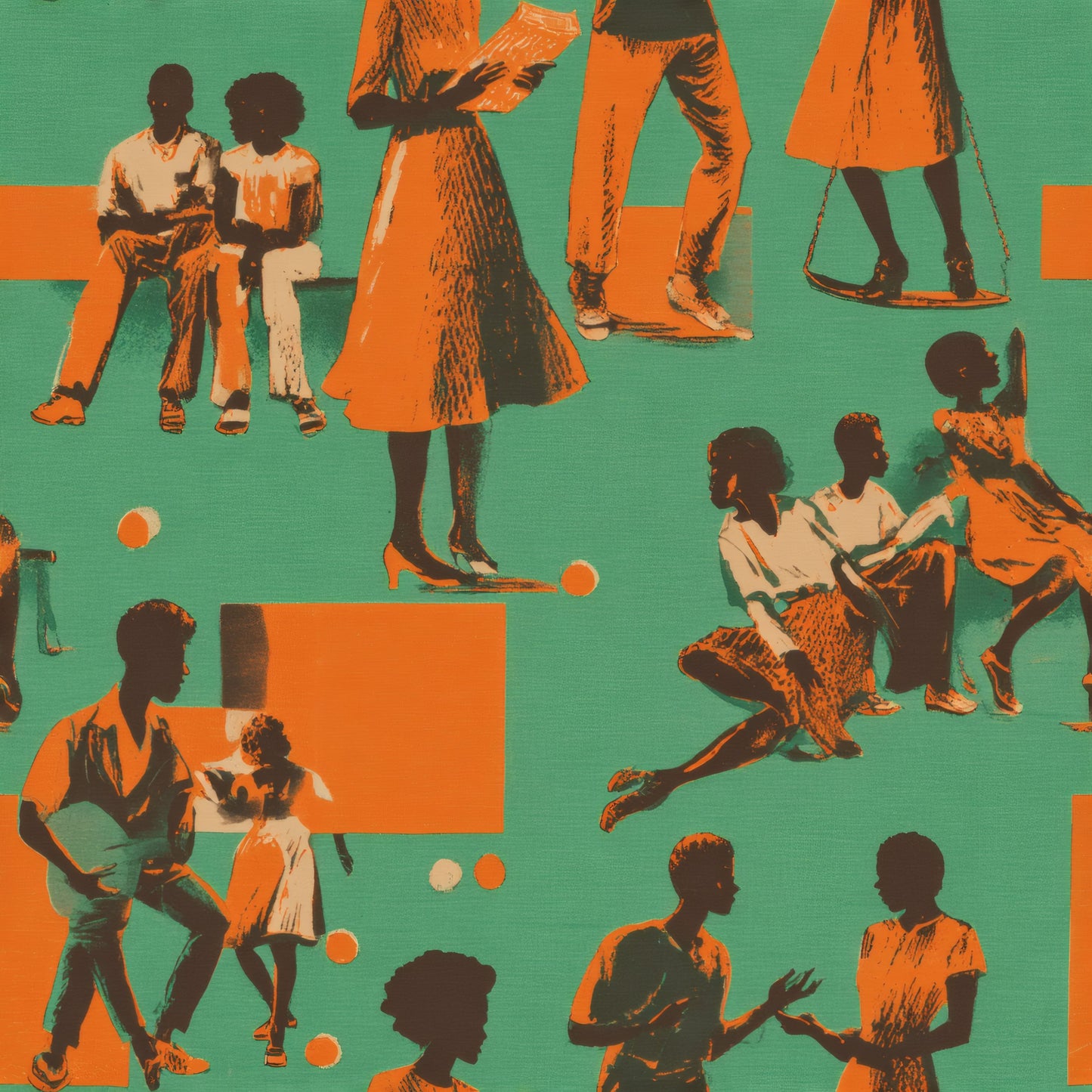 Retro Figures Wallpaper