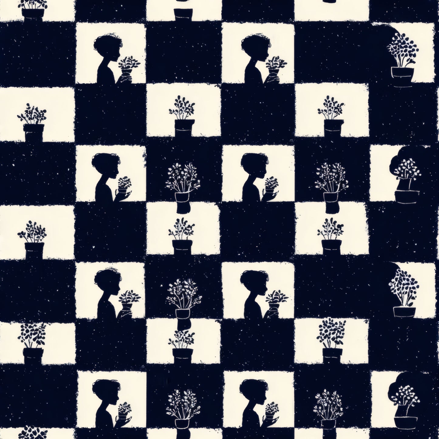 Midnight Checkerboard Wallpaper