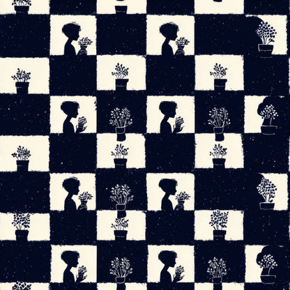 Midnight Checkerboard Wallpaper