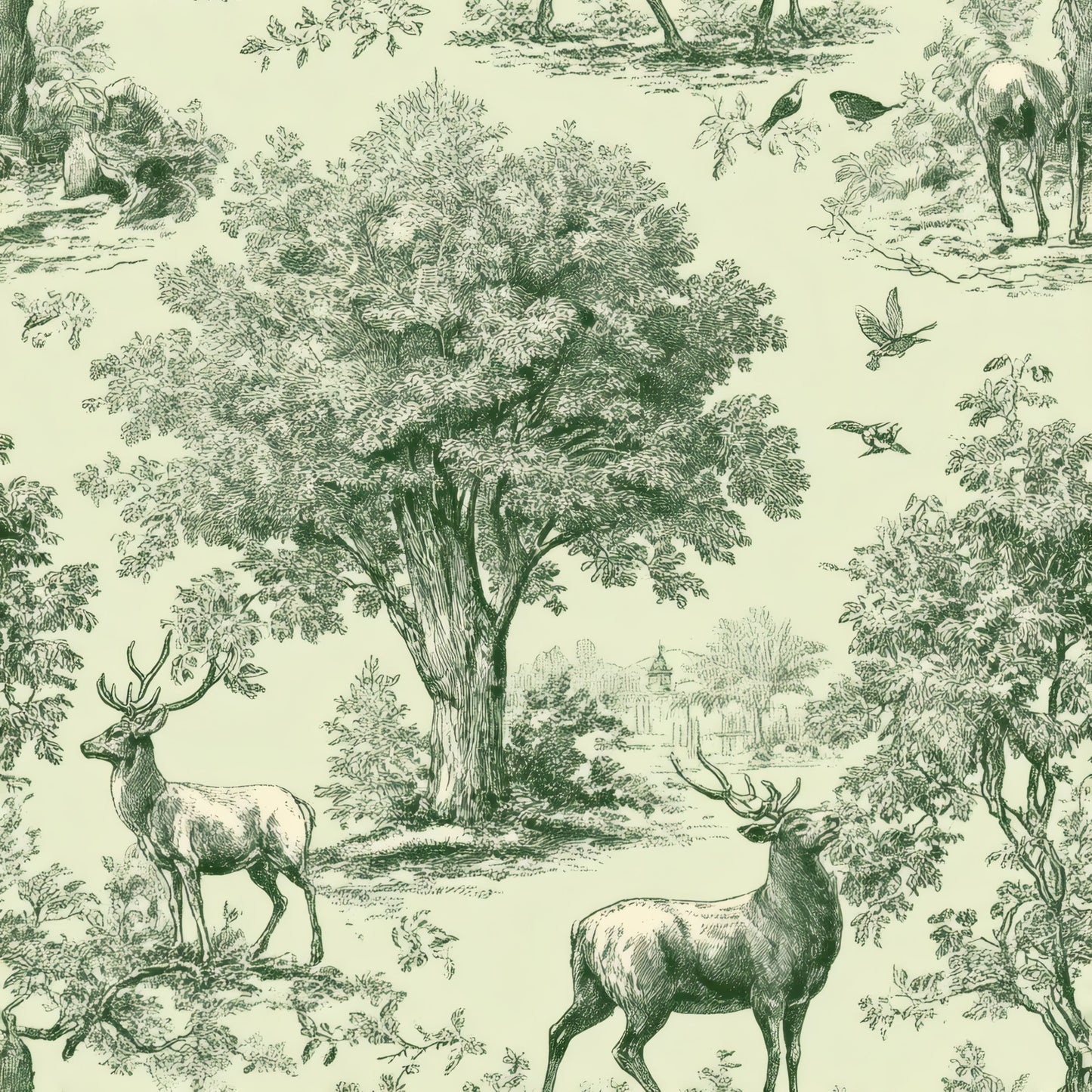 Emerald Pastoral Wallpaper