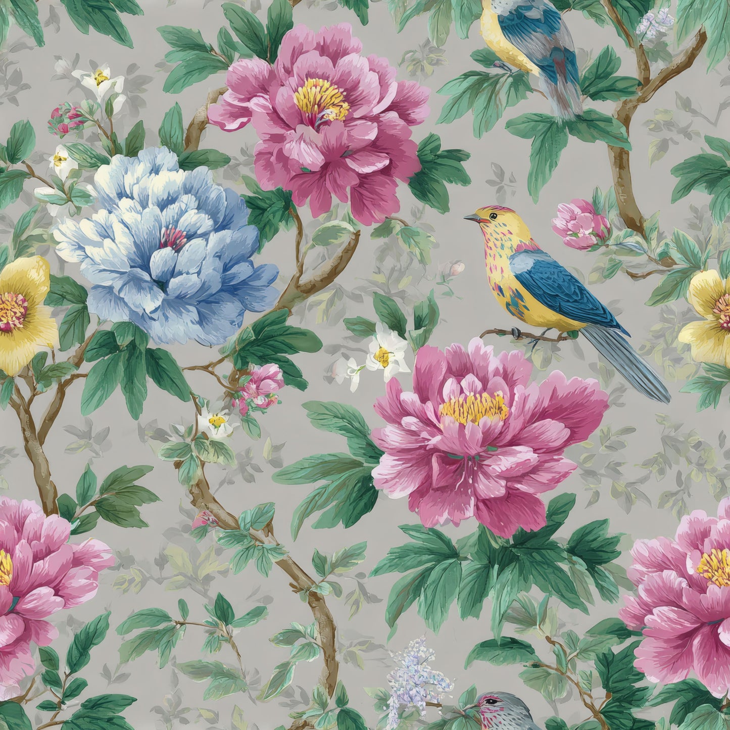 Painted Peony Wallpaper