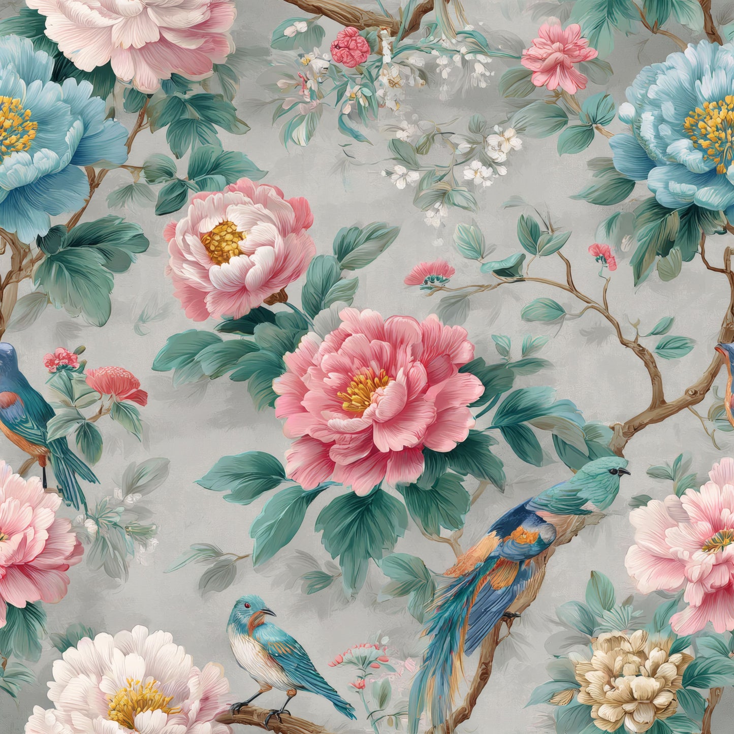 Teal Chinoiserie Wallpaper