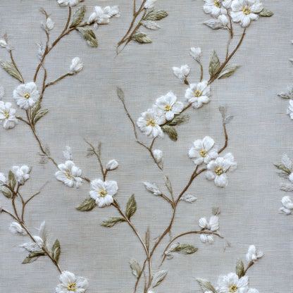 Greige Blossom Wallpaper