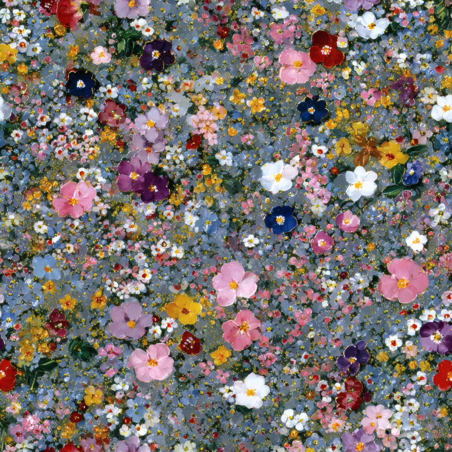 Azure Posies Wallpaper