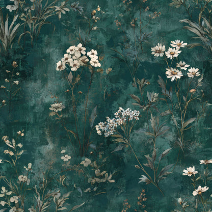 Teal Meadow Wallpaper