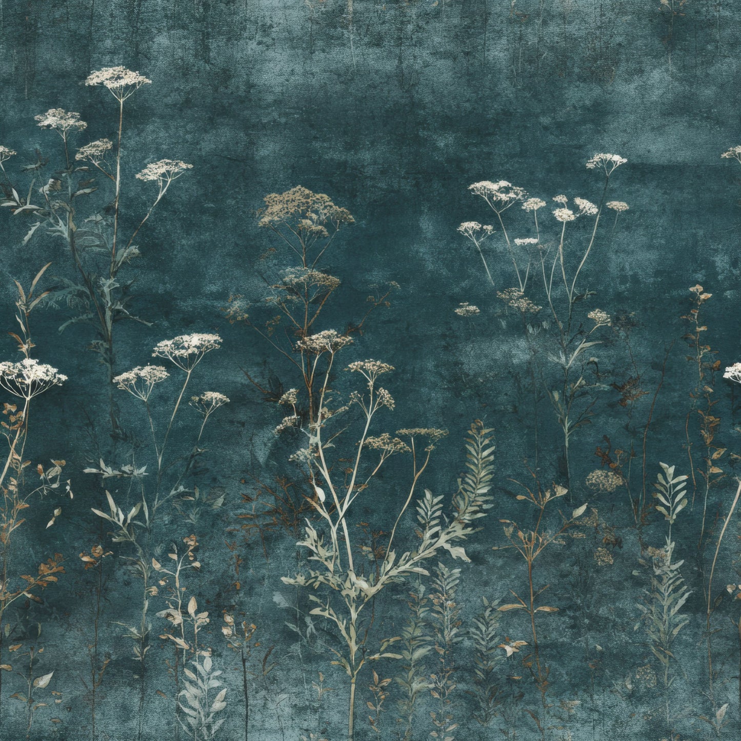 Distressed Botanical Wallpaper