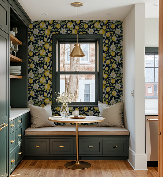 Lemon Blossom Noir Wallpaper