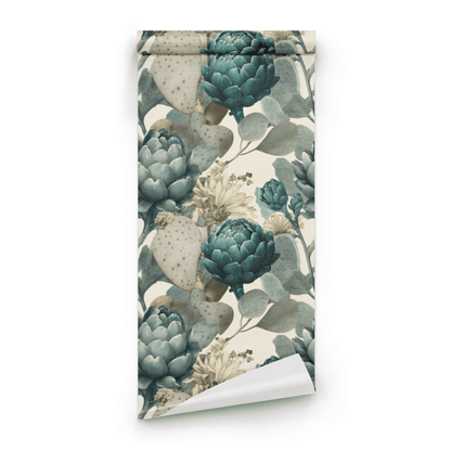 Teal Thistle Wallpaper